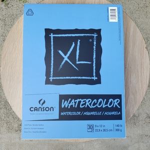 New Canson XL Watercolor Pad Pack 30 sheets 9" x 12" 140 lb. Art Supplies